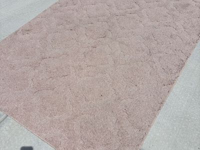 Geometric Shag Area Rug - Soft Beige/Pink Tone 5x7 ft