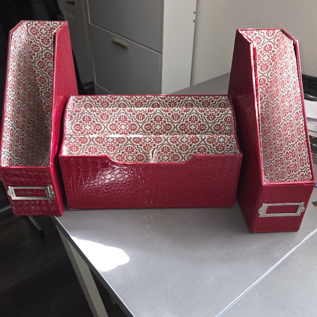 leather office desk book holders/ organizer