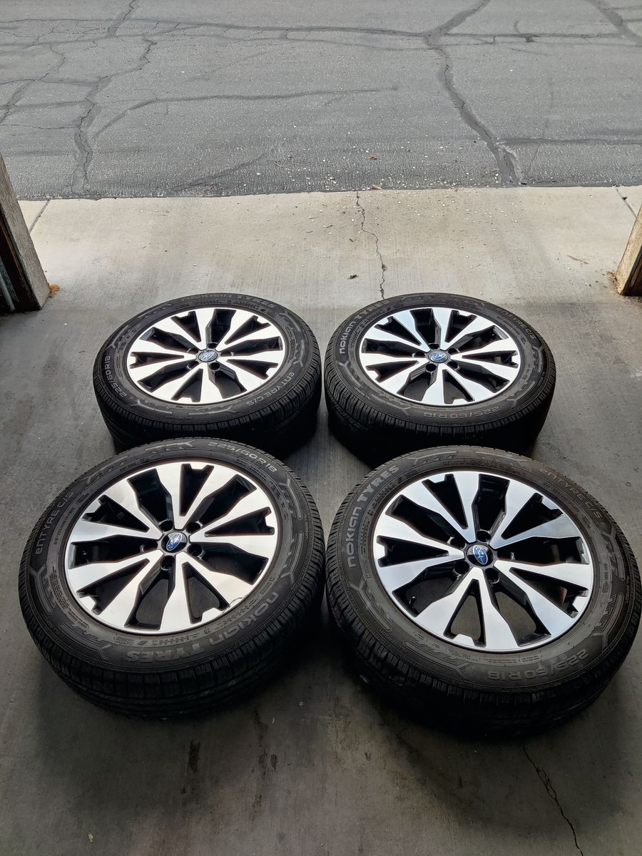 18" 5x114 Subaru Outback Wheels with Nokian Winter/Summer Tire Sets