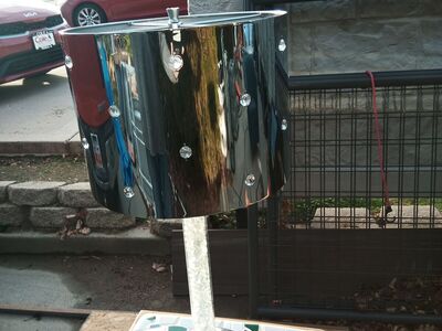 Chrome and lucite table lamp