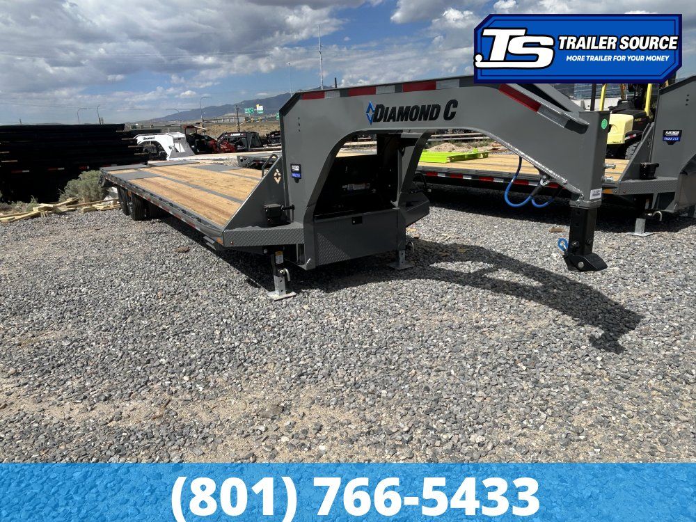 8.5x35 Diamond C FMAX 210 Gooseneck Equipment Trailer - 25K GVWR - 2-Speed Jack, ABS Brakes, Max Ramps