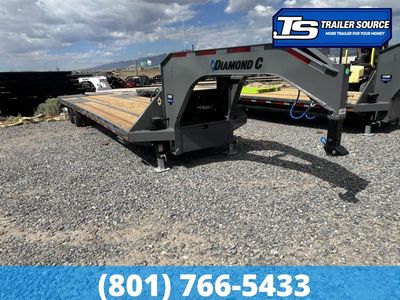 8.5x35 Diamond C FMAX 210 Gooseneck Equipment Trailer - 25K GVWR - 2-Speed Jack, ABS Brakes, Max Ramps