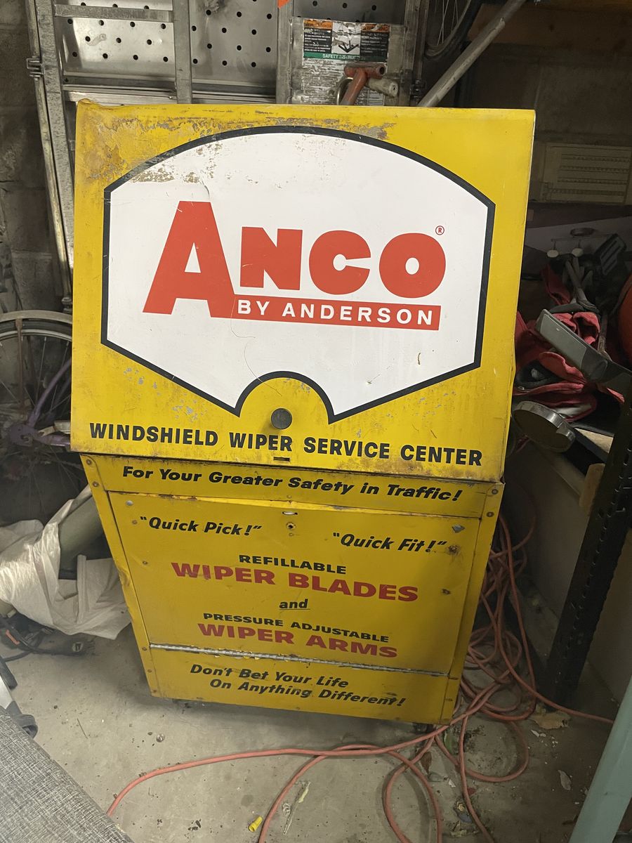 Vintage Anco by Anderson Wiper Blade Metal Cabinet Display with Contents