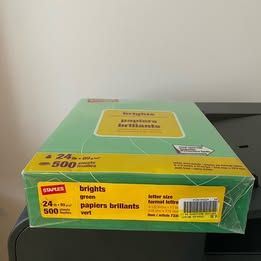 Staples brights green 8.5 x 11 24lb. paper