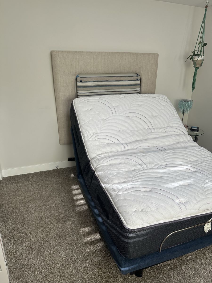 Adjustable Full size Bed frame and extras