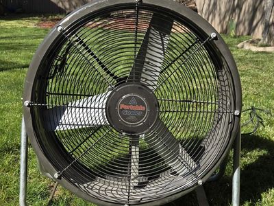 Portable Cooler Industrial Drum Fan - Large Floor Fan with Wheels for Garage/Shop