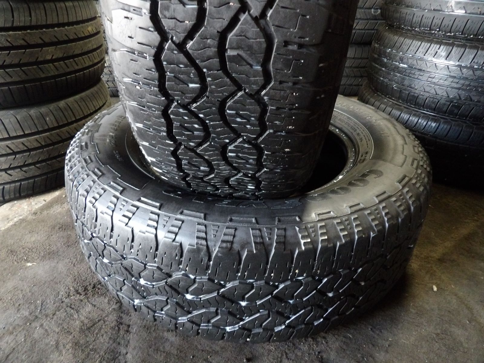 275/65R18 GOODYEAR WRANGLER TERRITORY A/T PAIR OF TWO USED TIRES