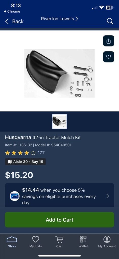 Husqvarna 42-in Tractor Mulch Kit