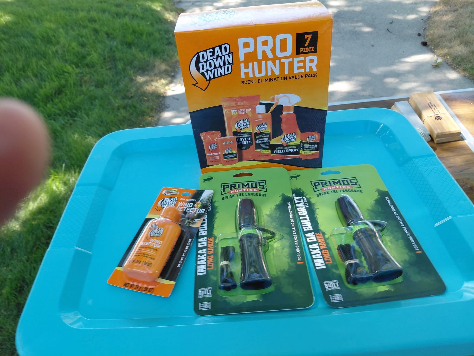 Dead down wind hunting supplies and two elk calls everything included for $25.00 CASH ONLY text 385-414-9627