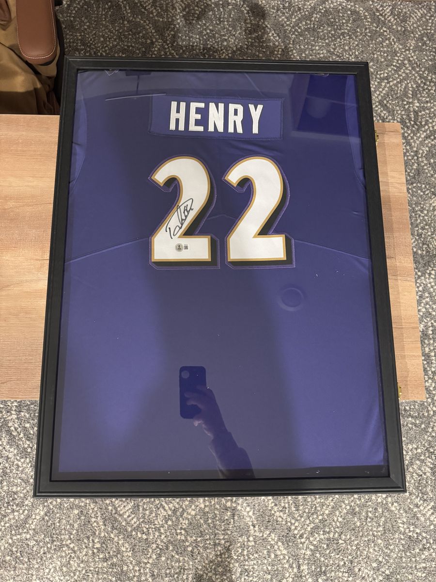 Signed & Framed Derrick Henry Ravens Jersey