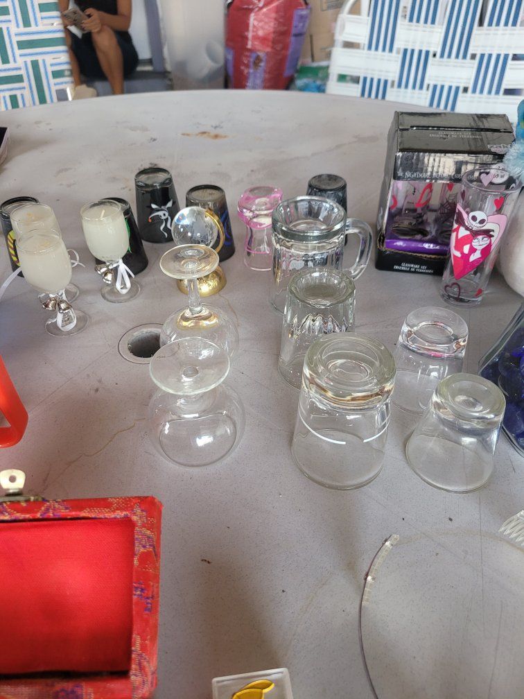 Assorted Glassware Lot - Shot Glasses, Drinking Glasses & Beer Stein