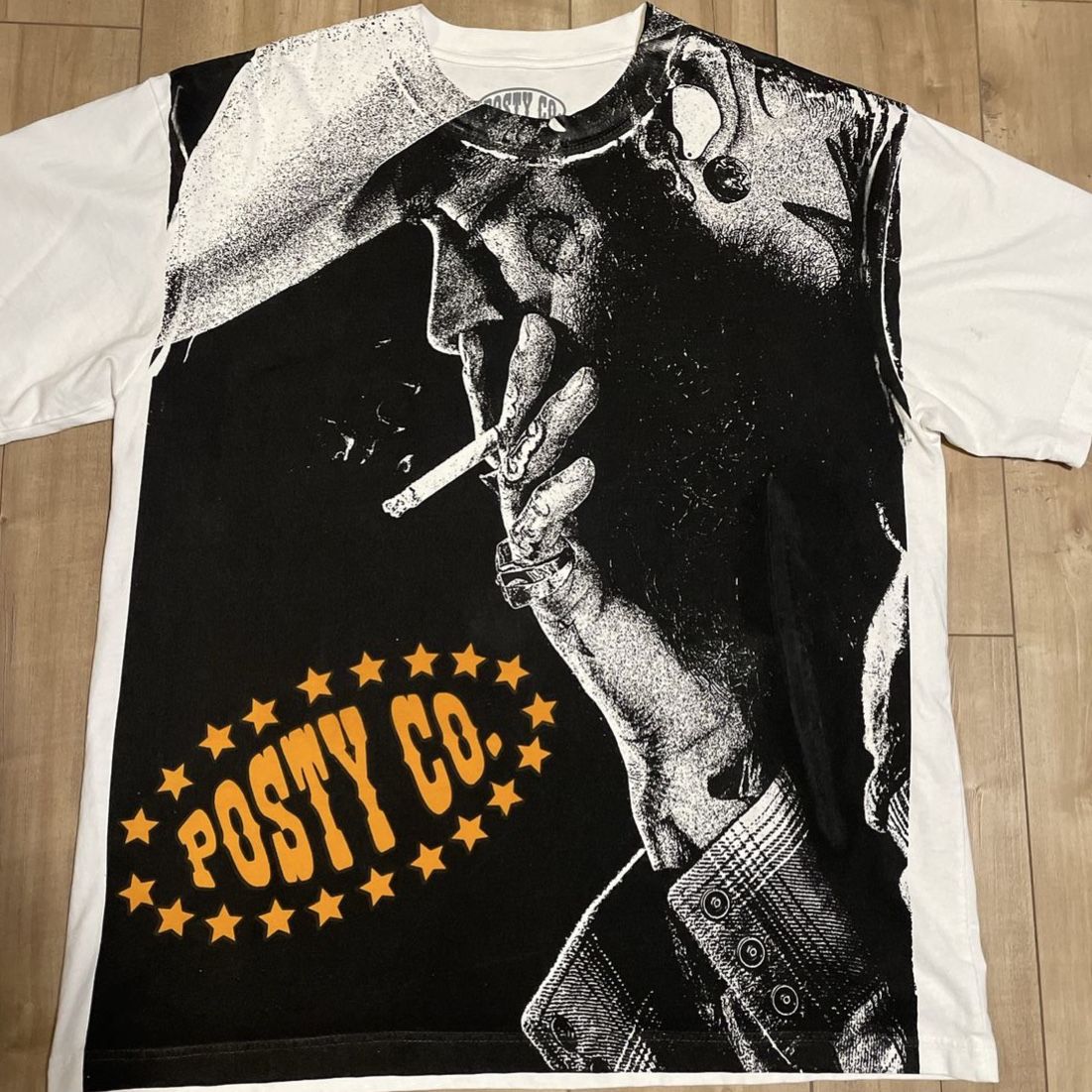 Posty Co. Men's White Graphic T-Shirt - Size XL - 100% Cotton