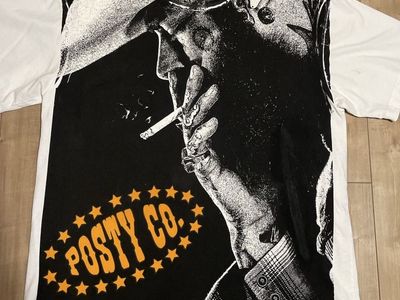 Posty Co. Men's White Graphic T-Shirt - Size XL - 100% Cotton