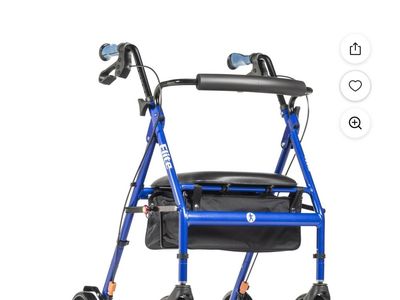Hugo Elite Walker with seat and basket storage blue color