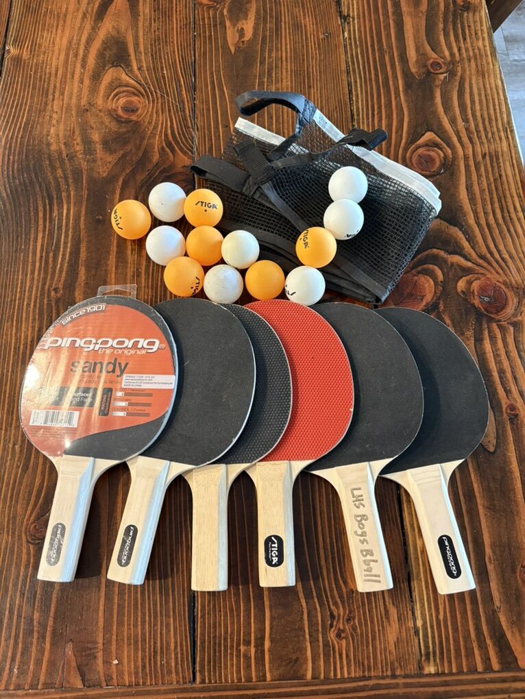 Ping Pong Paddles And Balls