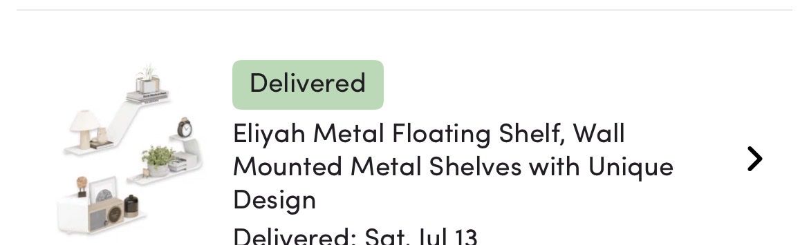Eliyah White Metal Floating Wall Shelf, Set of 2 Modern Decorative Storage Shelves
