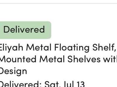 Eliyah White Metal Floating Wall Shelf, Set of 2 Modern Decorative Storage Shelves