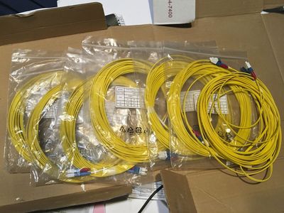 LOT OF 7 10m FIBER OPTIC PATCH CABLES