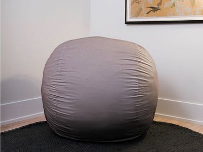 Big Joe Fuf 4ft Bean Bag Chair in Gray Plush Polyester