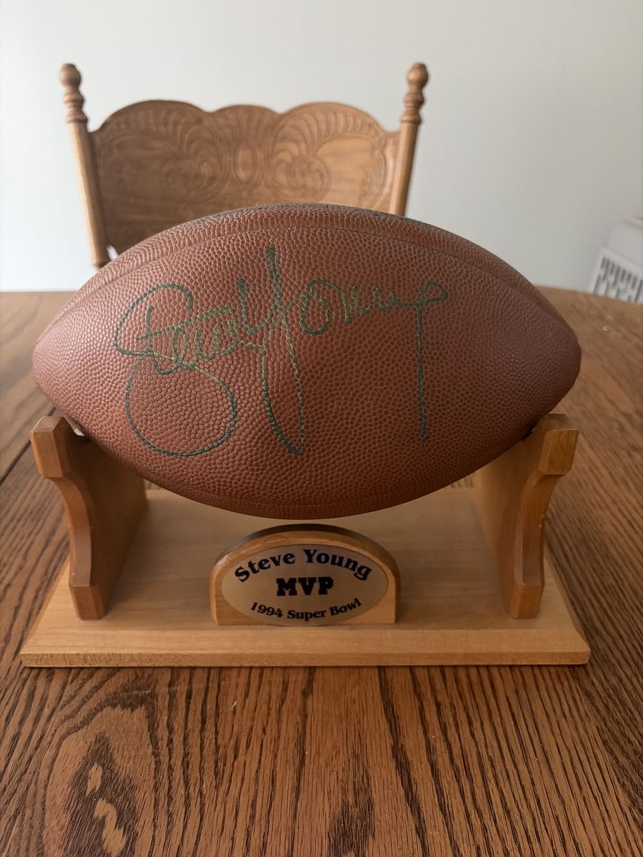 Steve Young signed football