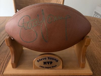 Steve Young signed football