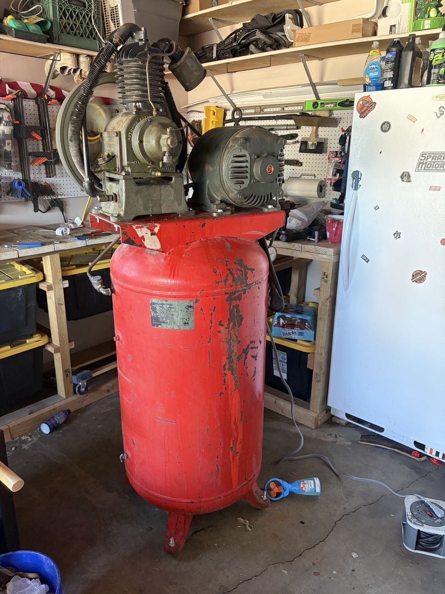 Vintage Champion Pneumatic Air Compressor with Century 2HP Motor