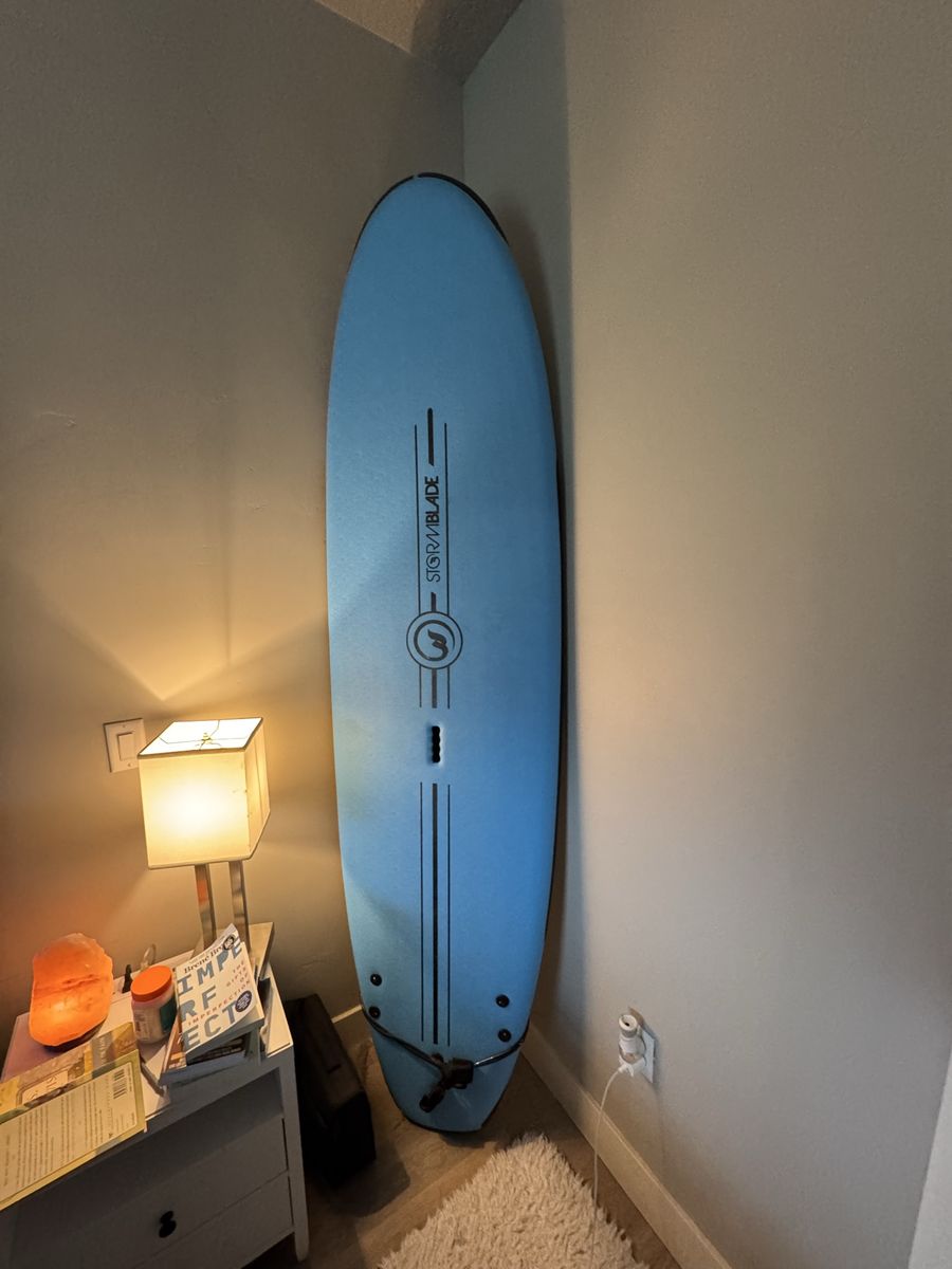 Stormblade Soft Top Surfboards Light Blue Foam Board - 9-foot (wide) and 11-foot. Includes leashes. Like new.