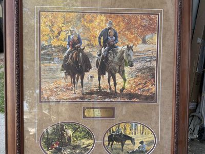 Quality Time by Tim Cox ‘97 Signed Western Framed Art 3 piece Set