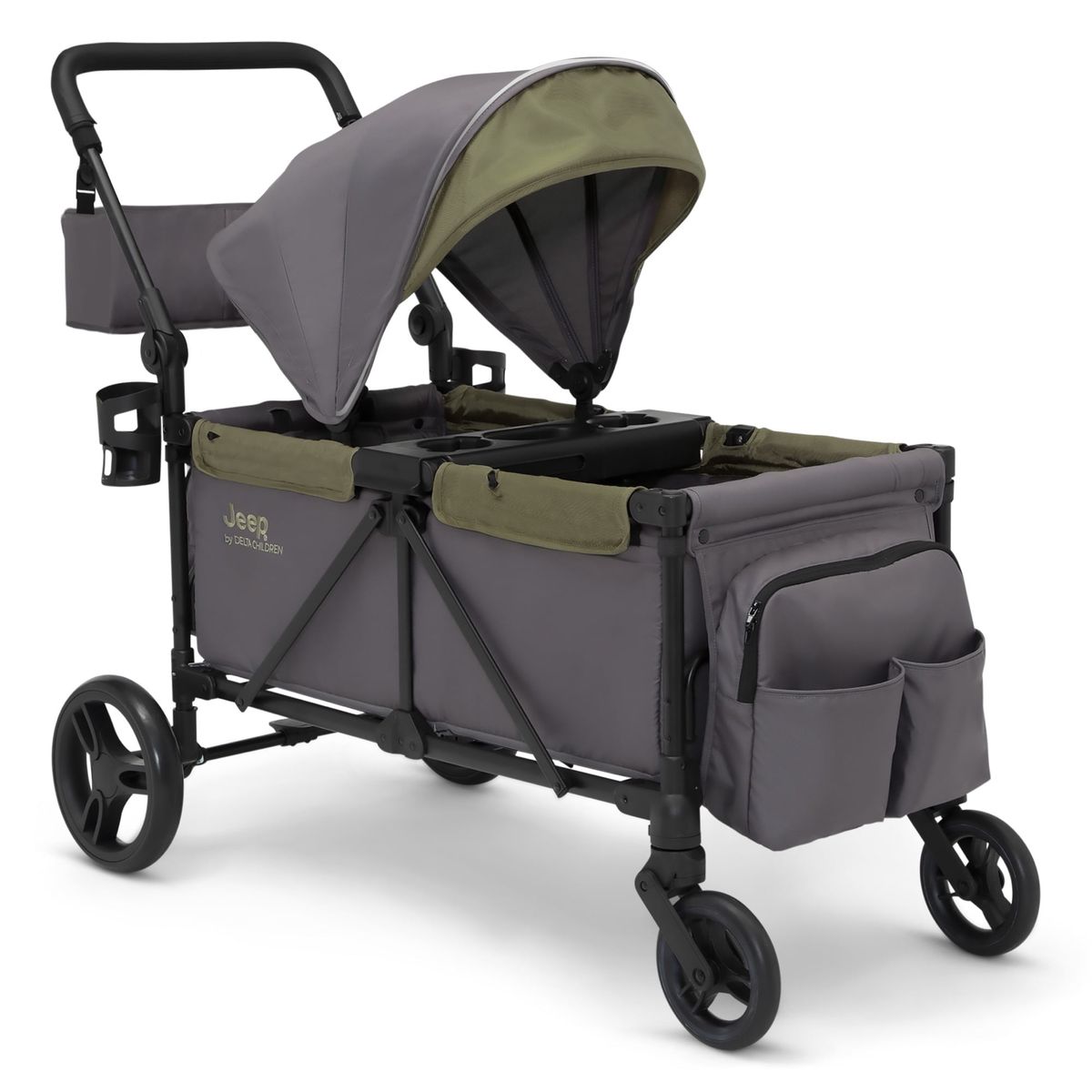 New - Jeep Sport All-Terrain Stroller Wagon - Canopy / Grey Olive Green
