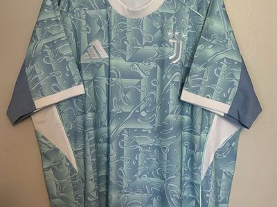 Adidas Juventus 2023/24 Away Soccer Jersey Blue White Size 2XL