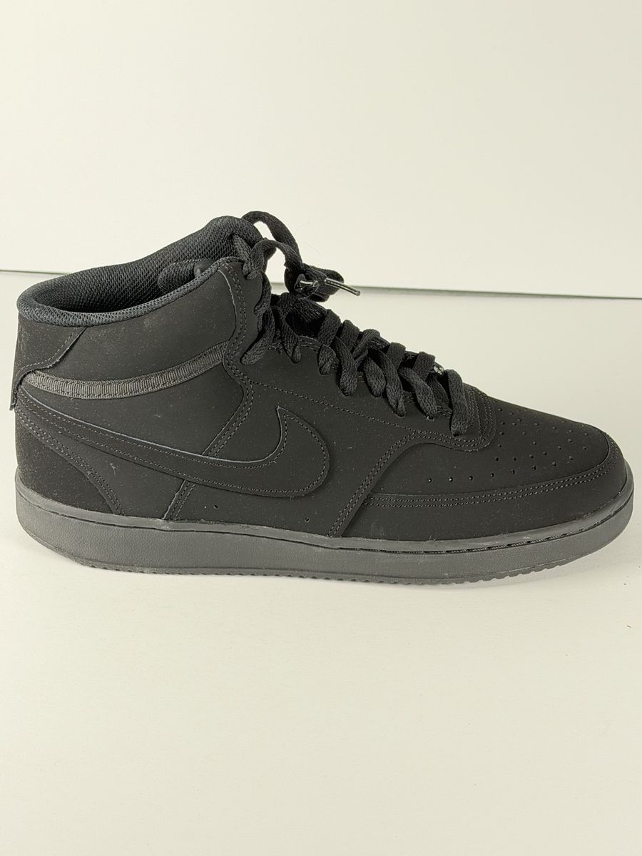 Nike Court Vision Mid Men's Size 10 Triple Black Sneaker CU6620-001