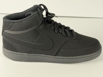 Nike Court Vision Mid Men's Size 10 Triple Black Sneaker CU6620-001