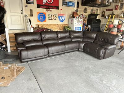 5 Piece Elevations Vegan Leather Recling Sectional