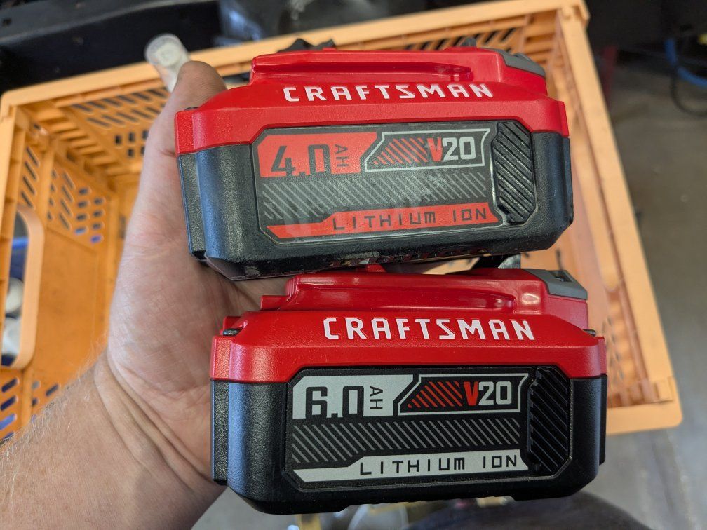 6.0 4.0ah Craftsman v20 volt battery impact wrench