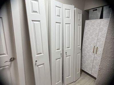 Four bifold closet doors