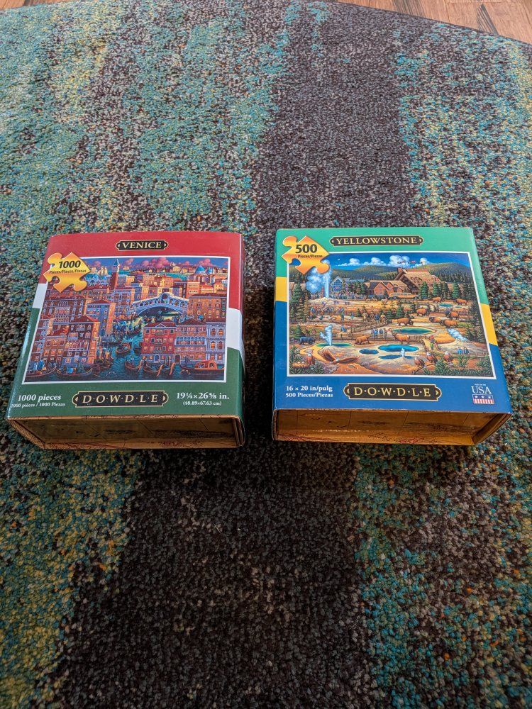 Dowdle Venice 1000pc & Yellowstone 500pc Jigsaw Puzzles