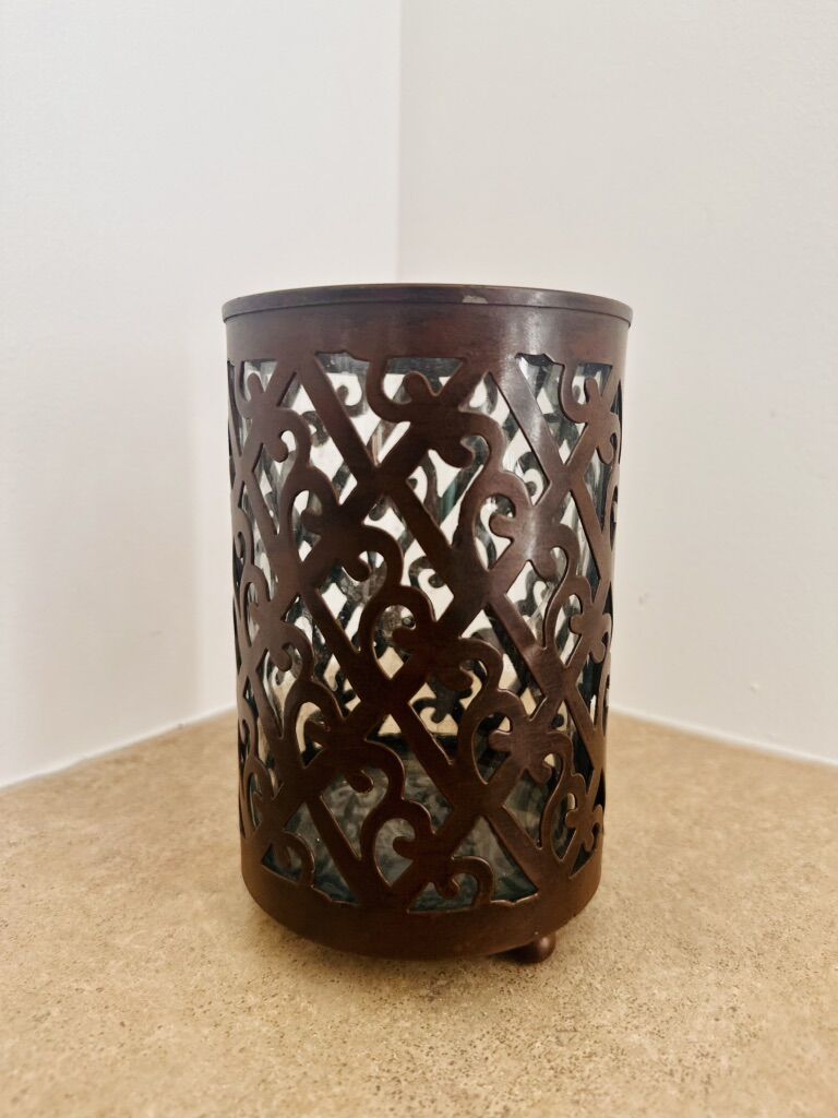 Iron And Glass Decorative Candle Holder