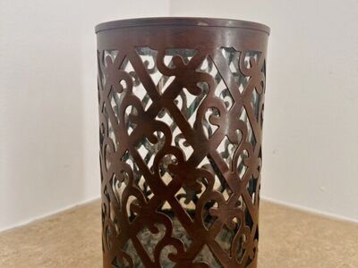Iron And Glass Decorative Candle Holder