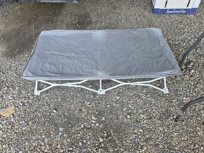 Folding Camping Cot with Gray covering