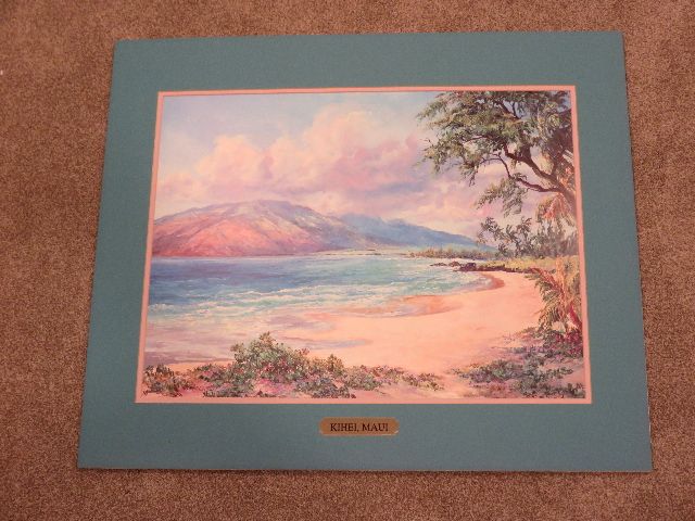 PROFESSIONALLY MATTED VINTAGE KIHEI, HAWAII PICTURE - READY FOR FRAMING