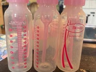 Dr Brown 8oz Pink Bottles - 3