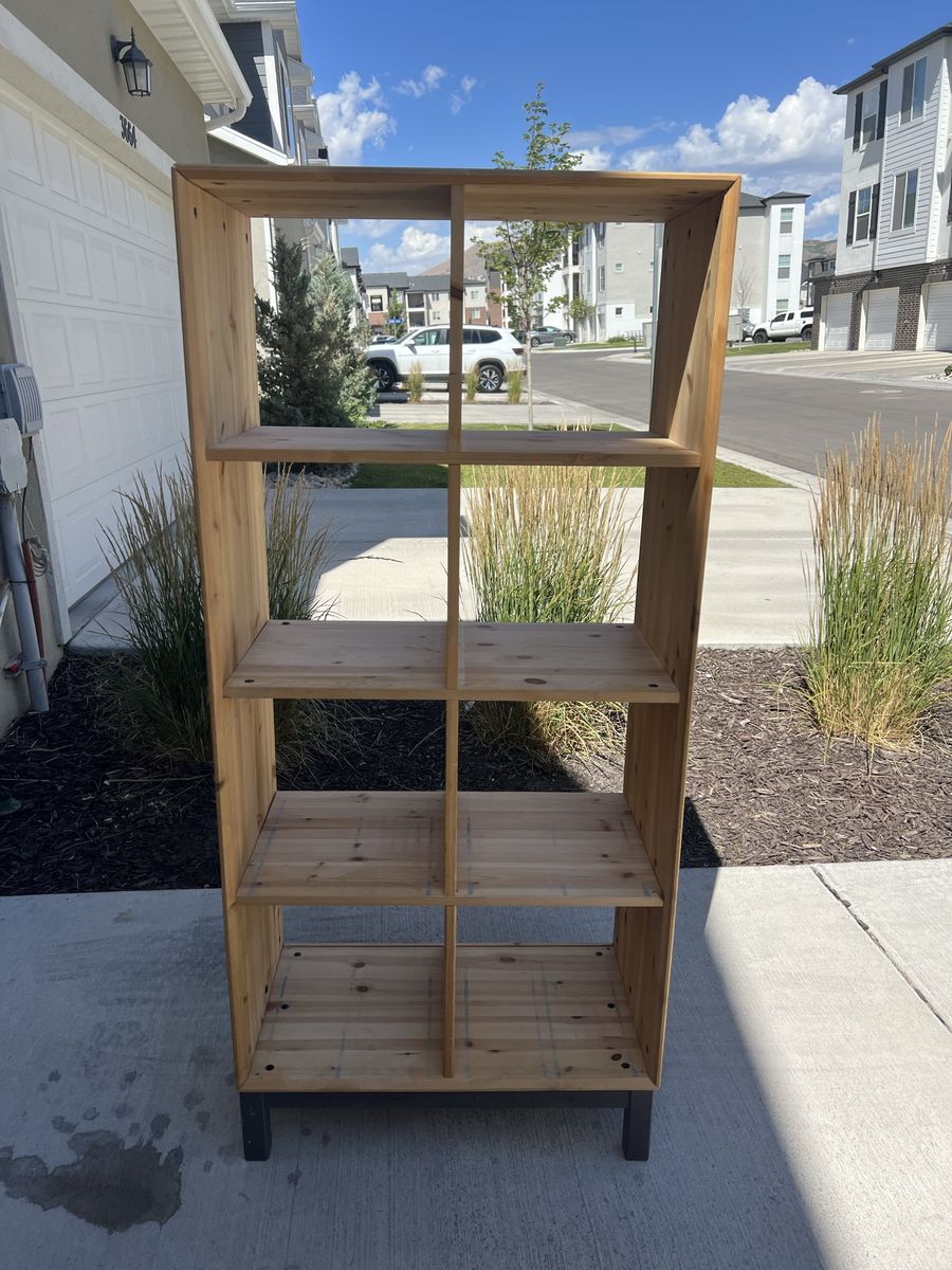 Modern Wooden 8-Cube Bookshelf Storage Organizer, 29"W x 16"D x 58"H