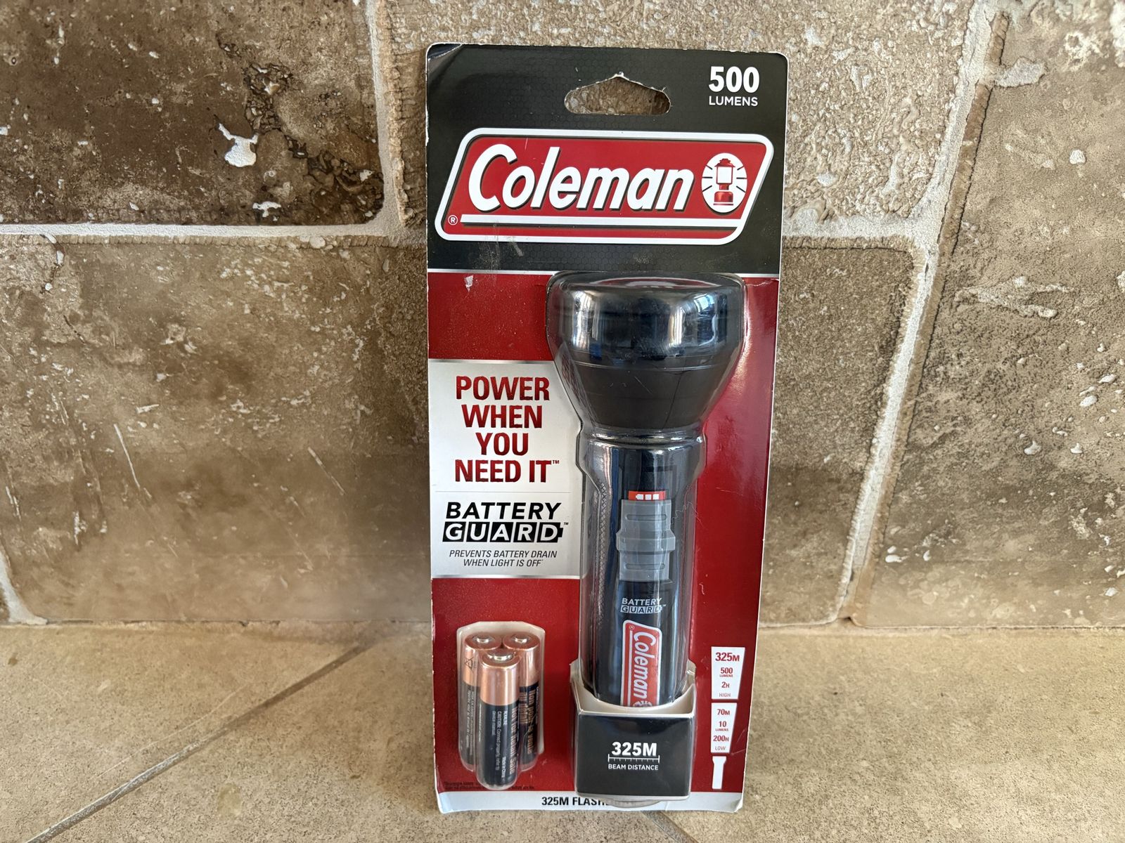 New Coleman Battery Guard 325m Flashlight