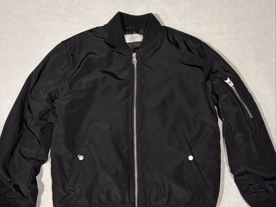 H&M Kids Black Zip-Up Bomber Jacket Size US 8-10