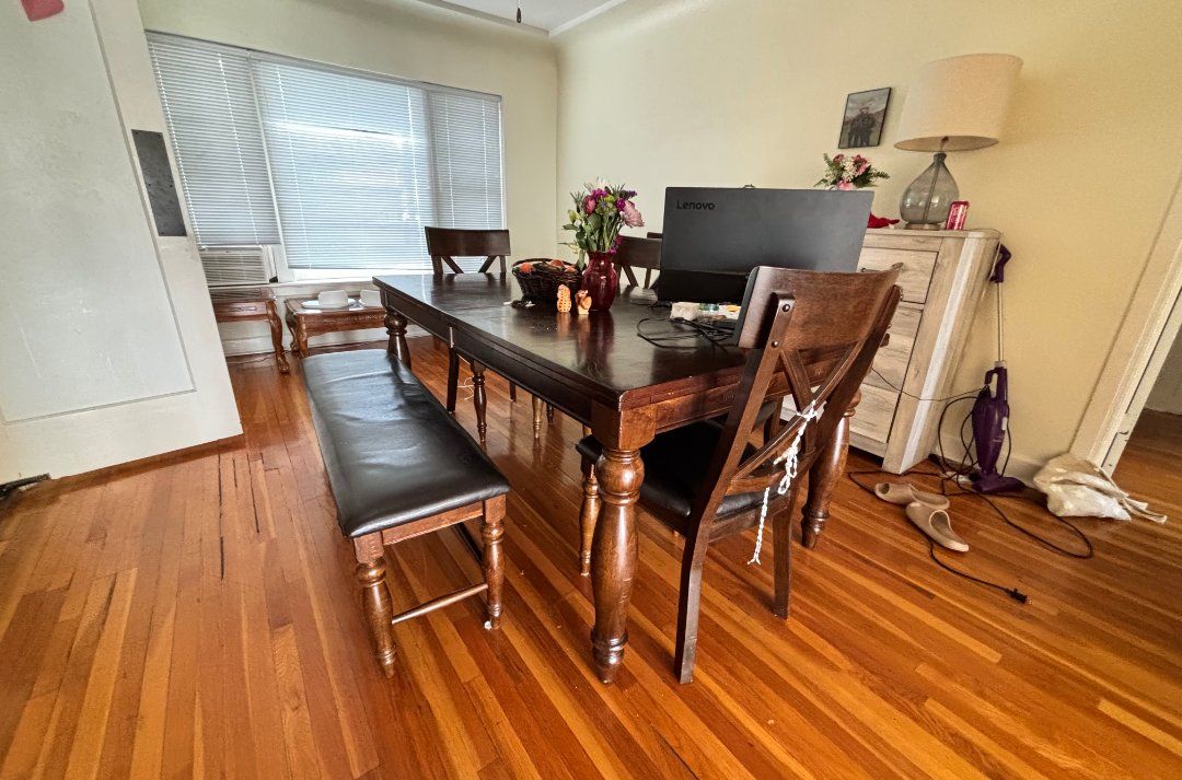 Solid Wood Dining Table Set – Farmhouse Style (Table, Chairs & Bench)