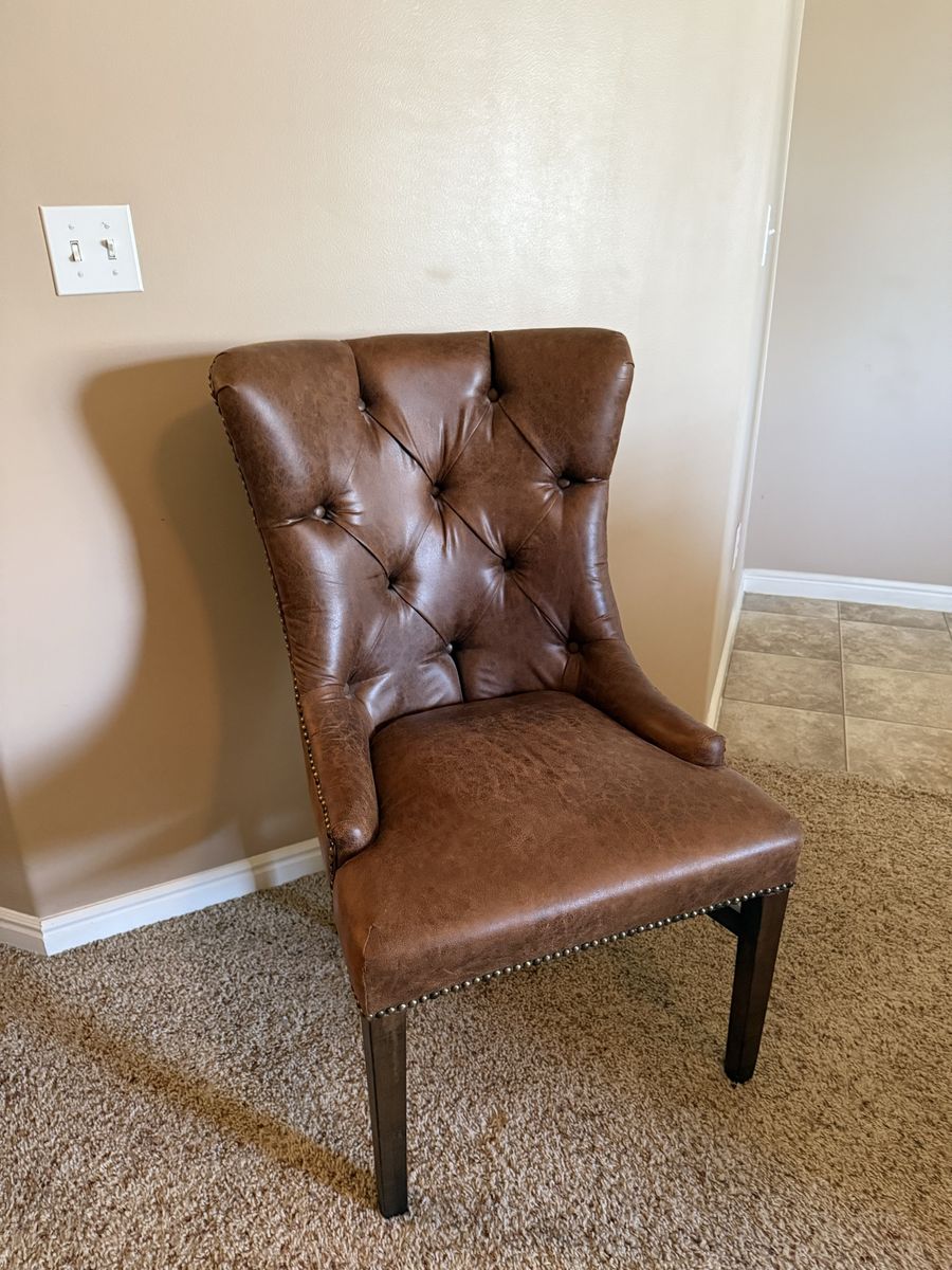 Leather accent chair