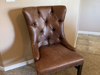 Leather accent chair