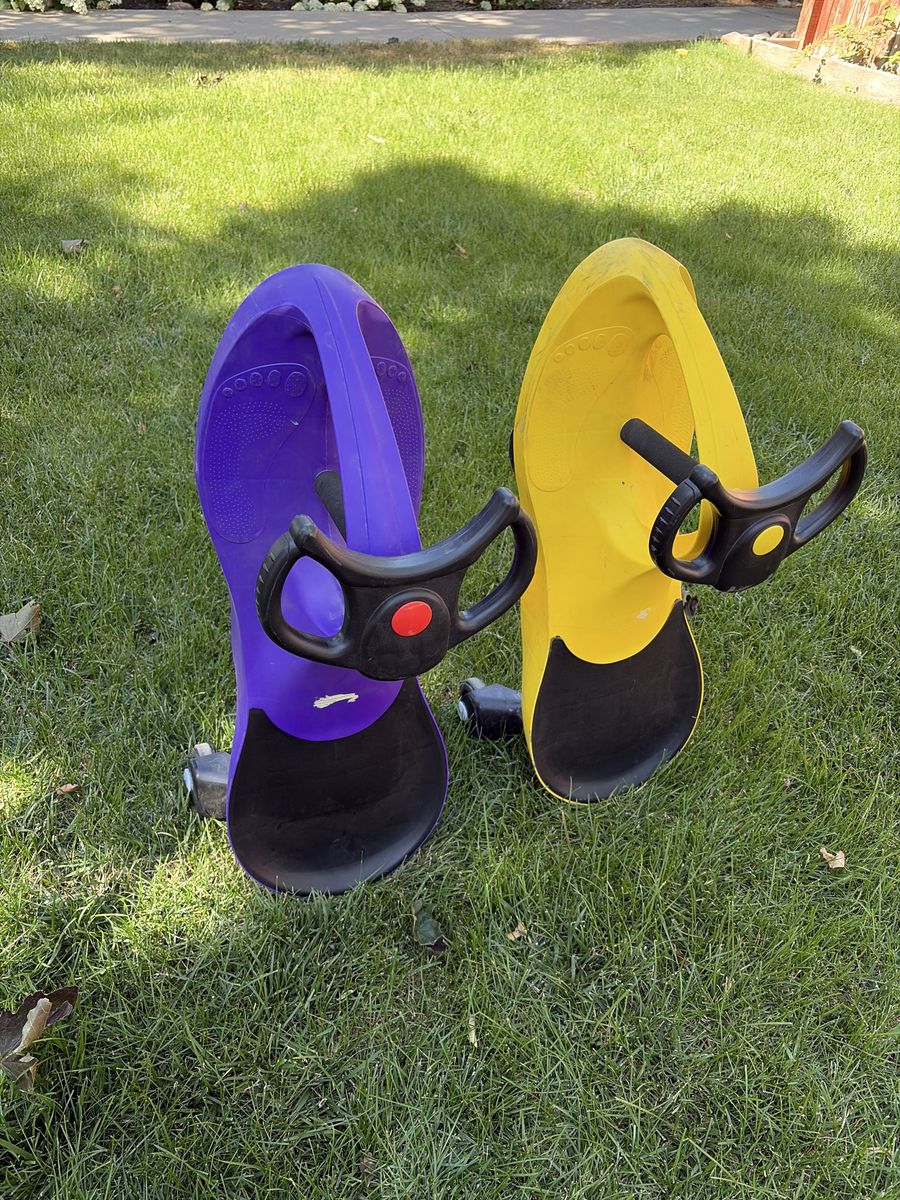 Wiggle Carts - Kids' Ride-On Toys - Yellow & Purple Pair, Fun Indoor/Outdoor Play