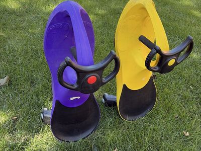 Wiggle Carts - Kids' Ride-On Toys - Yellow & Purple Pair, Fun Indoor/Outdoor Play