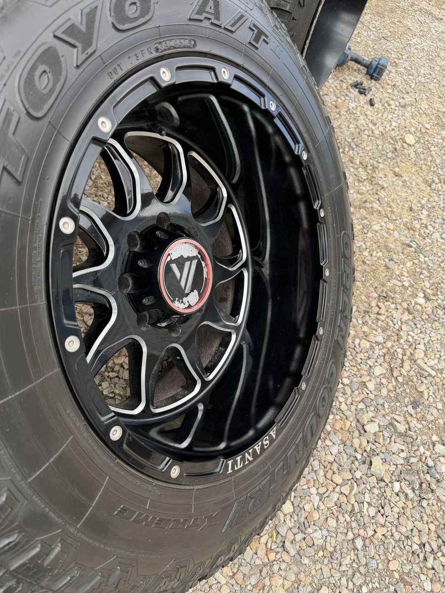 Sale or trade for 22 or 24 Open Country Toyo Tires 35x13.50R20LT with 8x170 Asanti Black Wheels - Set of 4